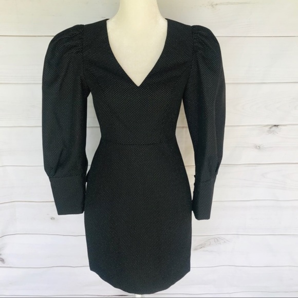 BCBGMAXAZRIA Metallic Puff Shoulder Dress - Picture 3 of 7